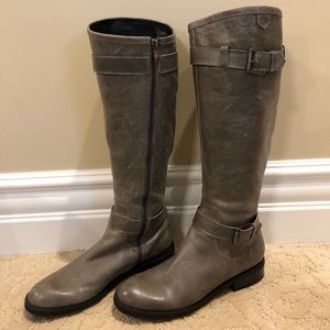 Enzo Angiolini taupy gray leather boots